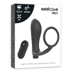 Addicted toys - penisrengas kaukosäädöllä anustappi  musta ladattava 4