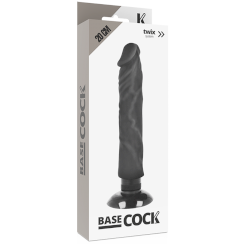 Basecock - realistinen vibraattori 2-1  musta 20 cm -o- 4 cm 2