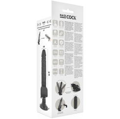 Basecock - realistinen vibraattori kaukosäädettävä  musta 18.5 cm -o- 4cm 4