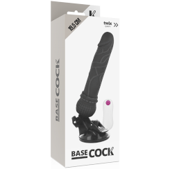 Basecock - realistinen vibraattori kaukosäädettävä  musta 19.5 cm -o- 4 cm 3
