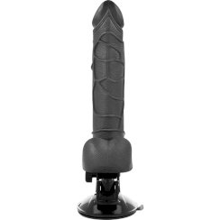 Basecock - realistinen vibraattori kaukosäädettävä  musta with kivekset 19.5 cm -o- 4 cm 2