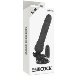 Basecock - realistinen vibraattori kaukosäädettävä  musta 19.5 cm -o- 4 cm 3