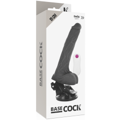 Basecock - realistinen vibraattori kaukosäädettävä  musta 19 cm -o- 4 cm 3