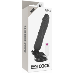 Basecock - realistinen vibraattori kaukosäädettävä  musta 20 cm -o- 4 cm 3