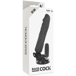 Basecock - realistinen vibraattori kaukosäädettävä  musta 20 cm -o- 4 cm 3
