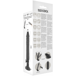 Basecock - realistinen vibraattori kaukosäädettävä  musta 20 cm -o- 4 cm 4