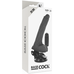 Basecock - realistinen  musta kaukosäädettävä vibraattori with kivekset 20 cm -o- 4 cm 3