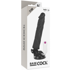 Basecock - realistinen vibraattori kaukosäädettävä  musta 21 cm -o- 4 cm 4