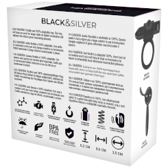Black & Silver - Cameron - Kaukosäädettävä Penisrengas - Watchme 5