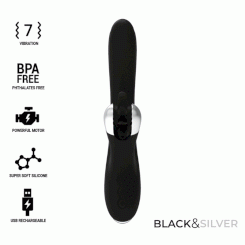 Seven creations -  musta ladattava vibraattori 7v 20 cm