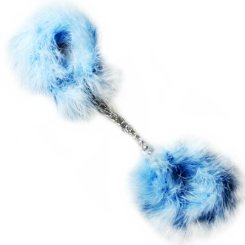 Blue Light Marabou Handcuffs 1