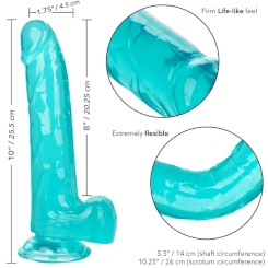Calexotics - size queen dildo  sininen 20.3 cm 5