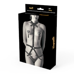 Coquette chic desire - elastic valjaat setti and nännisuojat  musta 2