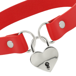 Coquette - chic desire punainenvegan nahka necknauha with heart accessory with key 2