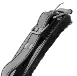 Darkness -  musta säädettävä nahka käsiraudat with padlock 1