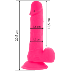Diversia - joustava värisevä dildo  pinkki 20.5 cm -o- 4.2 cm 2