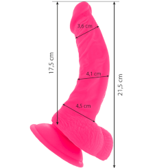 Diversia - joustava värisevä dildo  pinkki 21.5 cm -o- 4.5 cm 2