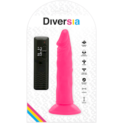 Diversia - joustava värisevä dildo  pinkki 23 cm -o- 4.3 cm 6