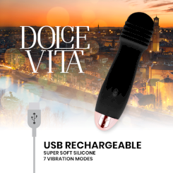 Dolce vita - ladattava vibraattori three  musta 7 speed 2