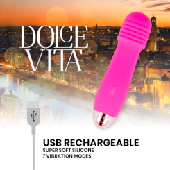 Dolce vita - ladattava vibraattori three  pinkki 7 nopeutta 2