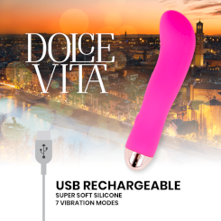 Dolce vita - ladattava vibraattori two  pinkki 7 nopeutta 3