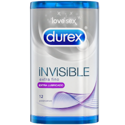 Durex Invisible Extra Lubricated 12 Uds