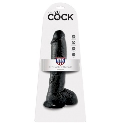 King cock - 10 dildo  musta kiveksillä 25.4 cm 0