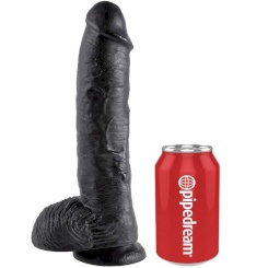 King cock - 10 dildo  musta kiveksillä 25.4 cm 2