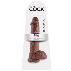 King cock - 10 dildo  ruskea kiveksillä 25.4 cm 0