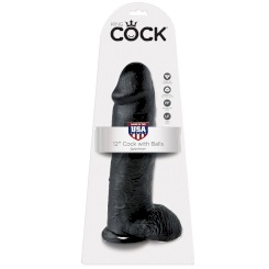 King cock - 12 dildo  musta kiveksillä 30.48 cm 0