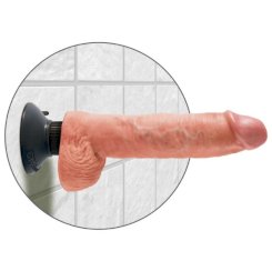 King cock - 25.5 cm värisevä cock kiveksillä flesh 3