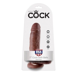 King cock - 7 dildo  ruskea kiveksillä 17.8 cm 0