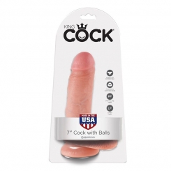 King cock - 7 dildo flesh kiveksillä 17.8 cm 0