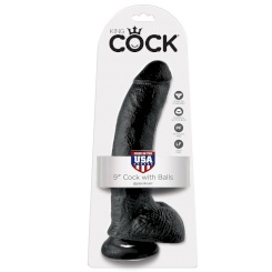 King cock - 9 dildo  musta kiveksillä 22.9 cm 0