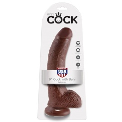 King cock - 9 dildo  ruskea kiveksillä 22.9 cm 0
