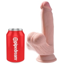 King cock - plus 3d dildo swinging balls 15.2 cm light skin 1