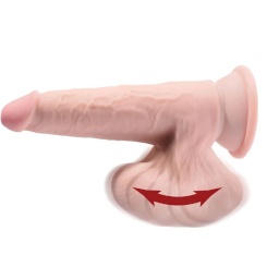 King cock - plus 3d dildo swinging balls 15.2 cm light skin 3