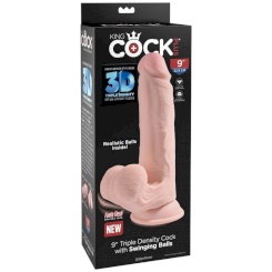 King cock - plus 3d dildo swinging balls 20.3 cm 6