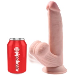 King cock - plus 3d dildo swinging balls 24.5 cm light skin 1