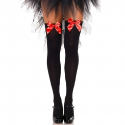 Leg avenue - polka dot suspender hose  - yksi koko