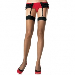 Leg avenue - tights with embroidery  musta garter