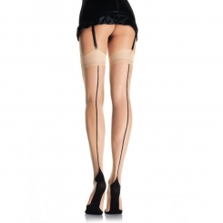 Leg avenue - outlet - nailon pikkuhousut with opening in the crotch beige