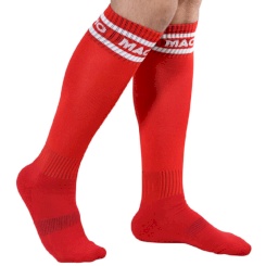 Macho - pitkät sukat  - yksi koko red 1