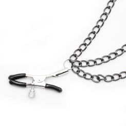 Ohmama fetish - nipple clamps with  musta chains 4