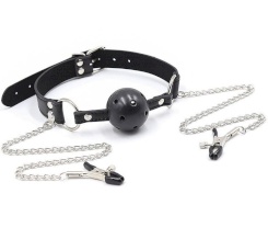 Ohmama fetish - nipple clamps with chains ja penisrengas