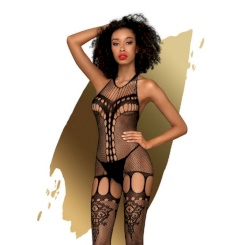 Leg avenue - net halter body  - yksi koko -  musta