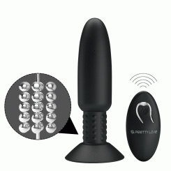 Basecock - realistinen vibraattori kaukosäädettävä  musta with kivekset 19.5 cm -o- 4 cm