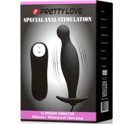 Pretty love - silikoni anustappi 12 värinätoimintoa  musta 6