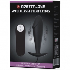 Pretty love - silikoni anustappi penis form ja 12 värinätoimintoa  musta 6
