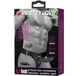 Pretty love - marvin strap on vibraattorilla ja ontto dildo 7